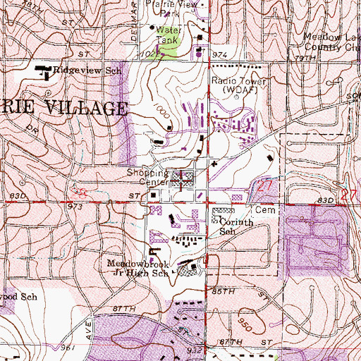 Topographic Map of Corinth Square, KS