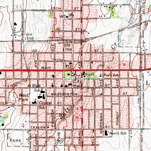 Topographic Map of Grand Shopping Center, KS