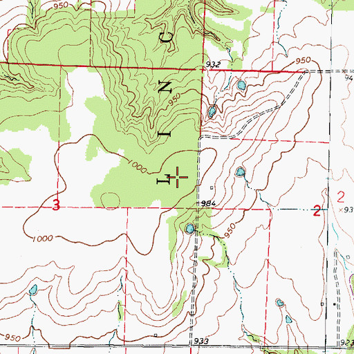 Topographic Map of Tehama (historical), KS