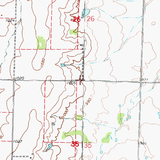 Topographic Map of Hadley (historical), KS