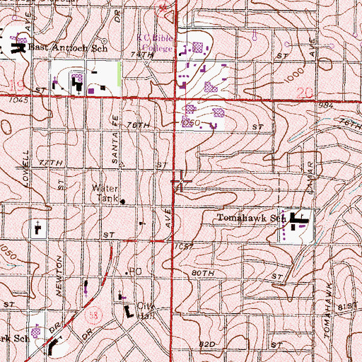 Topographic Map of Glenn (historical), KS