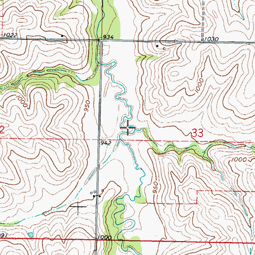 Topographic Map of Lost Shirt Creek, KS