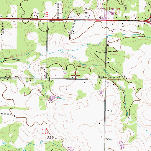 Topographic Map of West Tennessee Prairie School (historical), KS