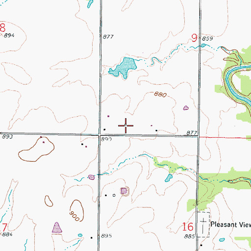Topographic Map of Pleasant View School (historical), KS