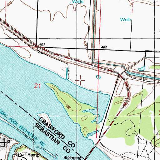 Topographic Map of Dam Site North Public Use Area, AR
