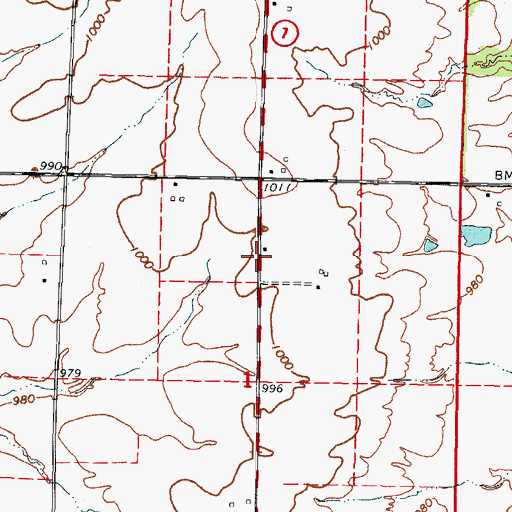 Topographic Map of Bethany School (historical), KS