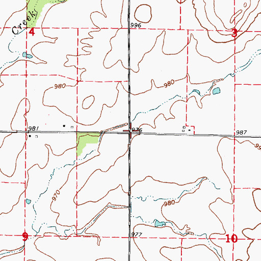 Topographic Map of Ozark School (historical), KS