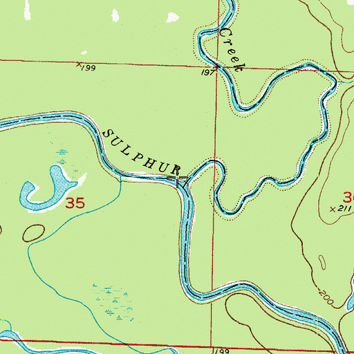 Topographic Map of Days Creek, AR