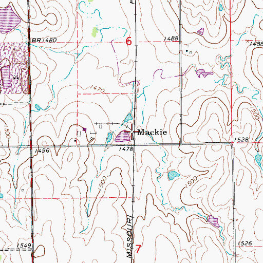 Topographic Map of Mackie, KS