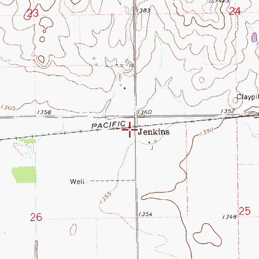Topographic Map of Jenkins, KS