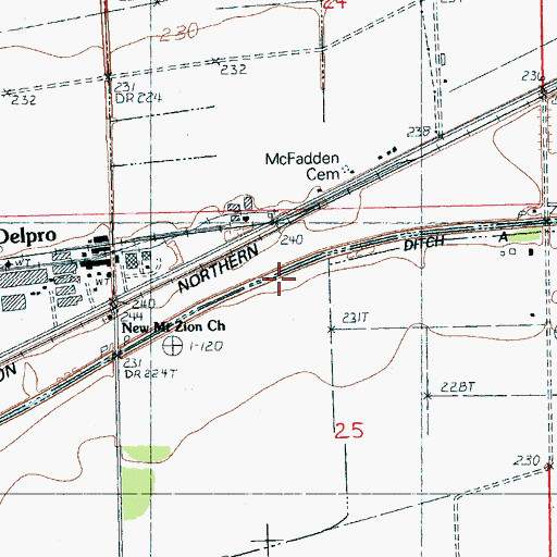 Topographic Map of Ditch A, AR