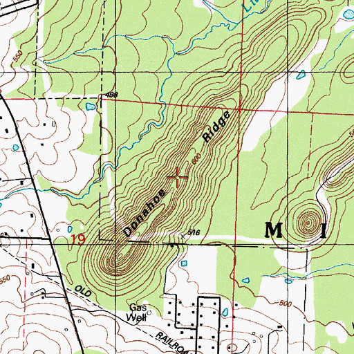 Topographic Map of Donahoe Ridge, AR