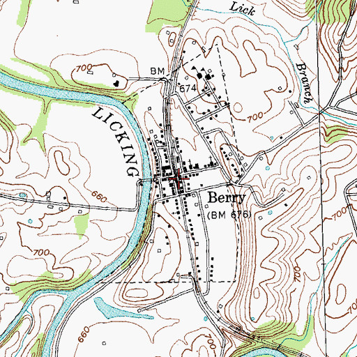 Topographic Map of Berry, KY