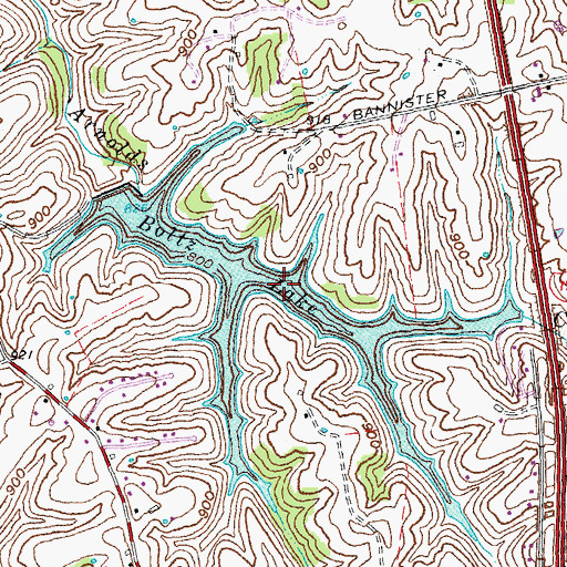 Topographic Map of Boltz Lake, KY