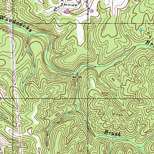 Topographic Map of Brush Fork, KY