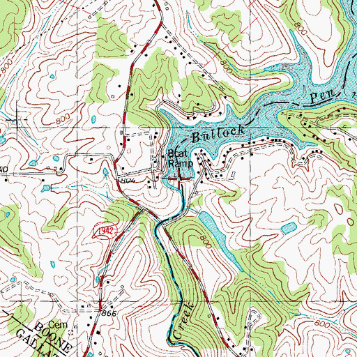 Topographic Map of Bullock Pen Lake, KY
