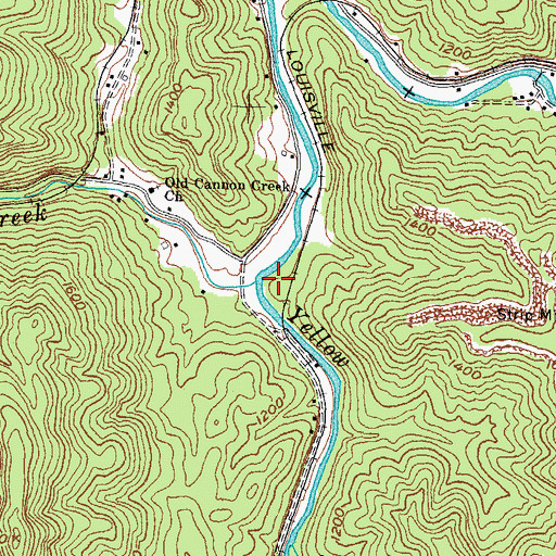 Topographic Map of Cannon Creek, KY