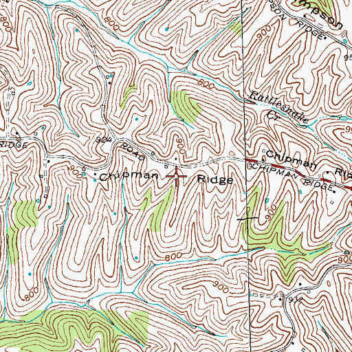 Topographic Map of Chipman Ridge, KY