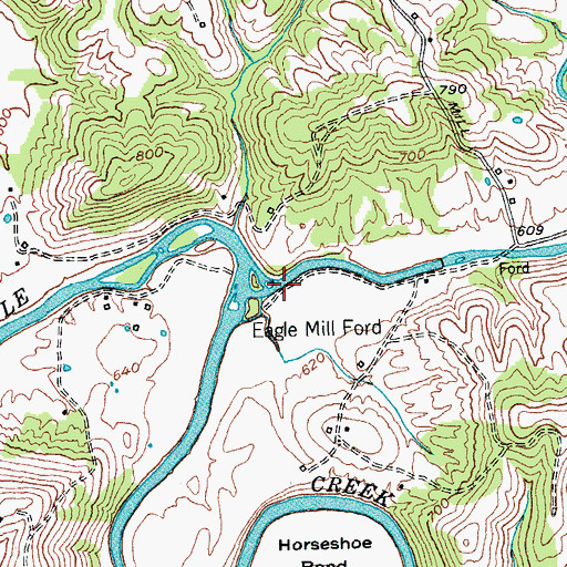 Topographic Map of Clarks Creek, KY