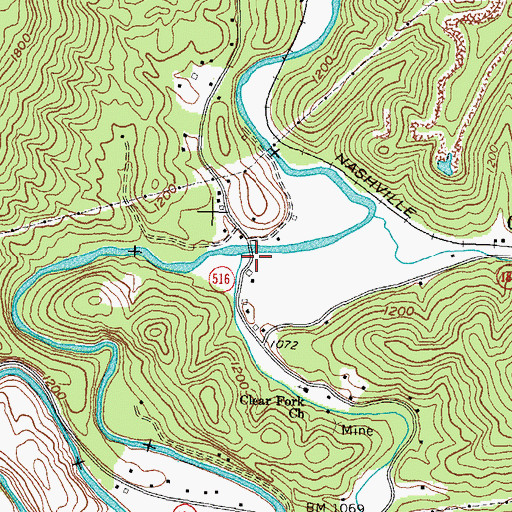 Topographic Map of Clear Fork, KY