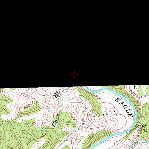 Topographic Map of Coxs Branch, KY