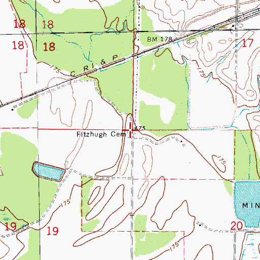 Topographic Map of Fitzhugh Cemetery, AR
