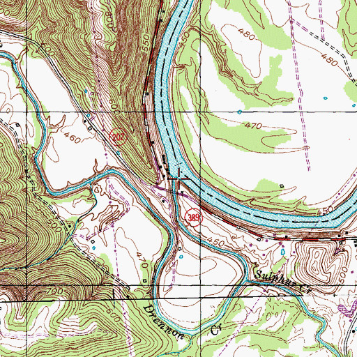 Topographic Map of Drennon Creek, KY
