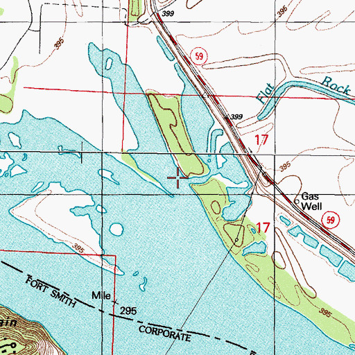 Topographic Map of Flat Rock Creek, AR