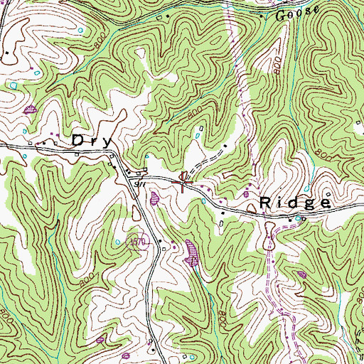 Topographic Map of Dry Ridge, KY