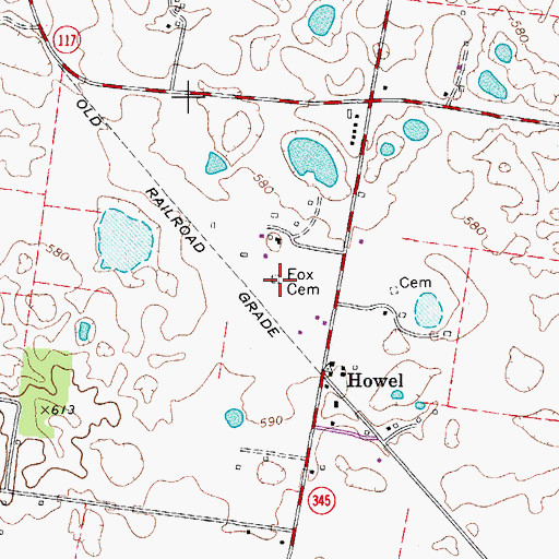 Topographic Map of Fox Cemetery, KY