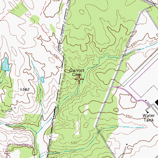 Topographic Map of Garrott Cemetery, KY
