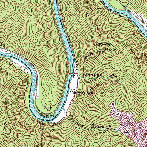 Topographic Map of George Branch, KY