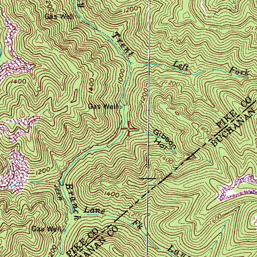Topographic Map of Gibson Hollow, KY