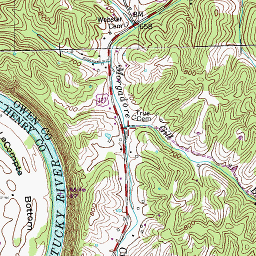 Topographic Map of Gill Branch, KY