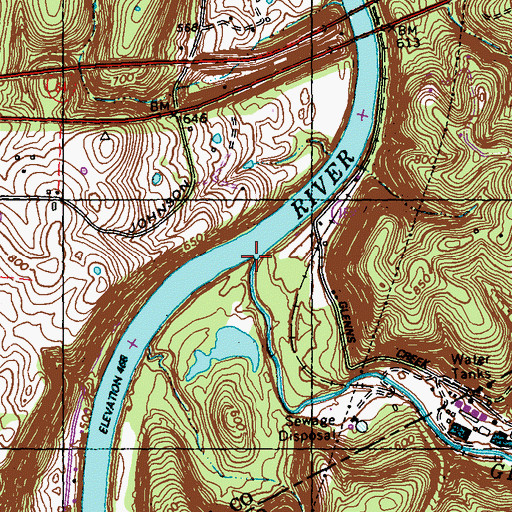 Topographic Map of Glenns Creek, KY