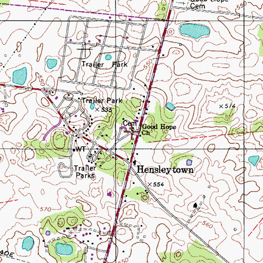 Topographic Map of Good Hope Church, KY