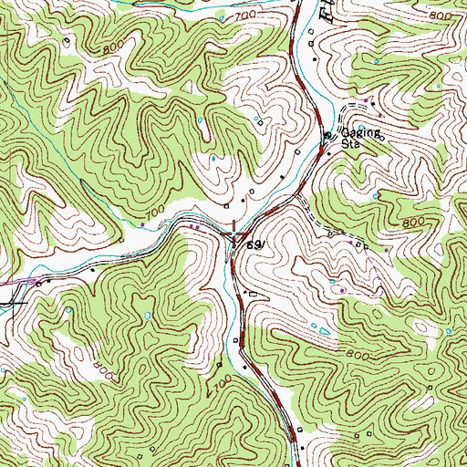 Topographic Map of Goose Creek, KY