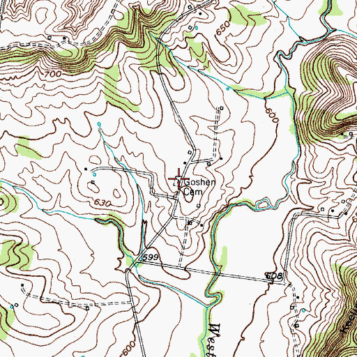 Topographic Map of Goshen Cemetery, KY