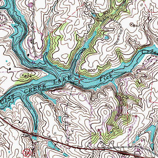 Topographic Map of Guist Creek Lake, KY