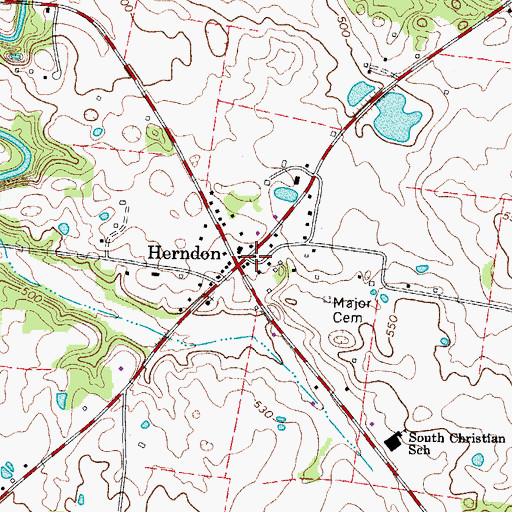 Topographic Map of Herndon, KY