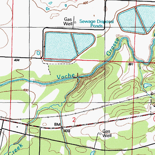 Topographic Map of Grayson Creek, AR