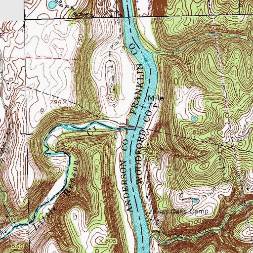Topographic Map of Little Benson Creek, KY