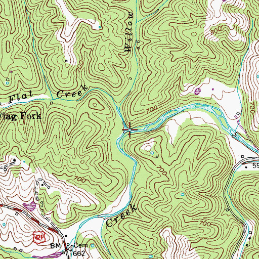 Topographic Map of Little Flat Creek, KY