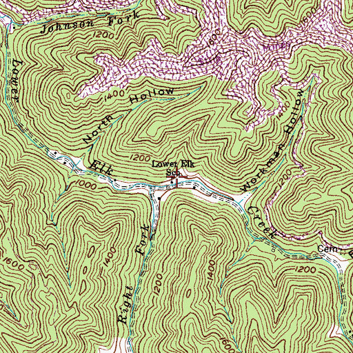 Topographic Map of Lower Elk School, KY