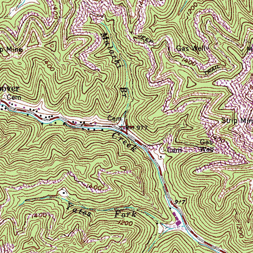 Topographic Map of Malachi Branch, KY