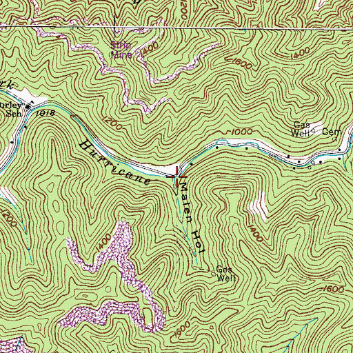 Topographic Map of Malen Hollow, KY