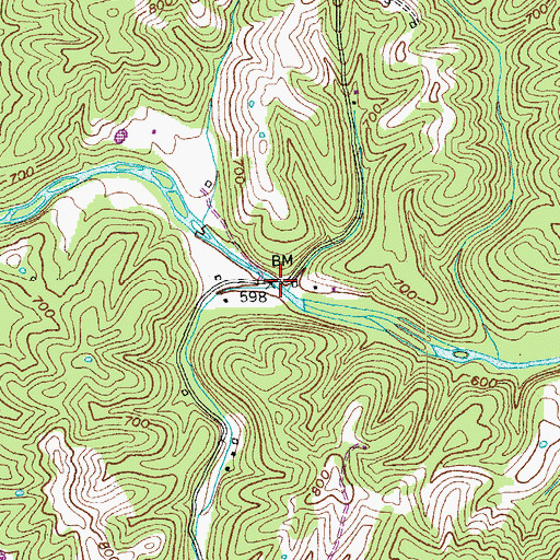 Topographic Map of Marshall Branch, KY
