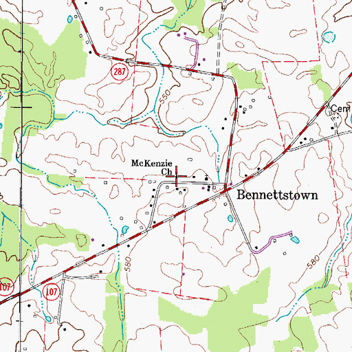 Topographic Map of McKenzie-Kirk Presbyterian Church (historical), KY