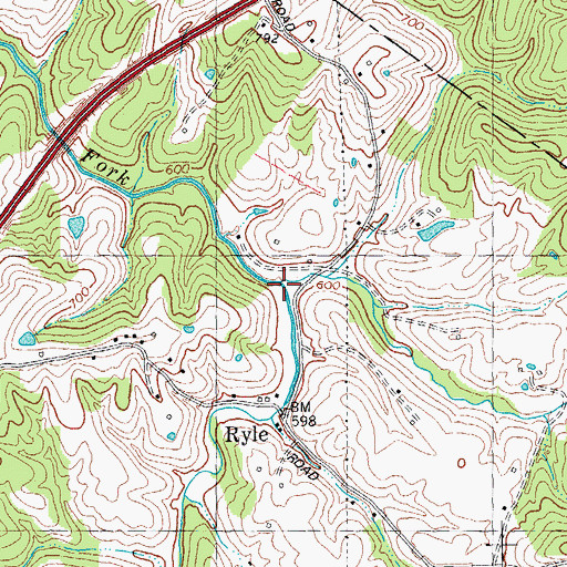 Topographic Map of McPherson Branch, KY