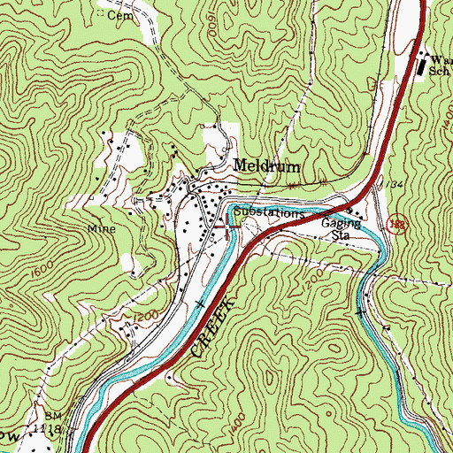 Topographic Map of Meldrum, KY